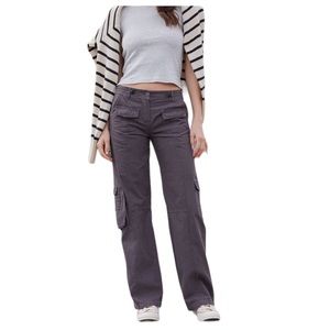 Brandy Melville John Galt Kim Cargo Pants in Smoked Purple/ Grey